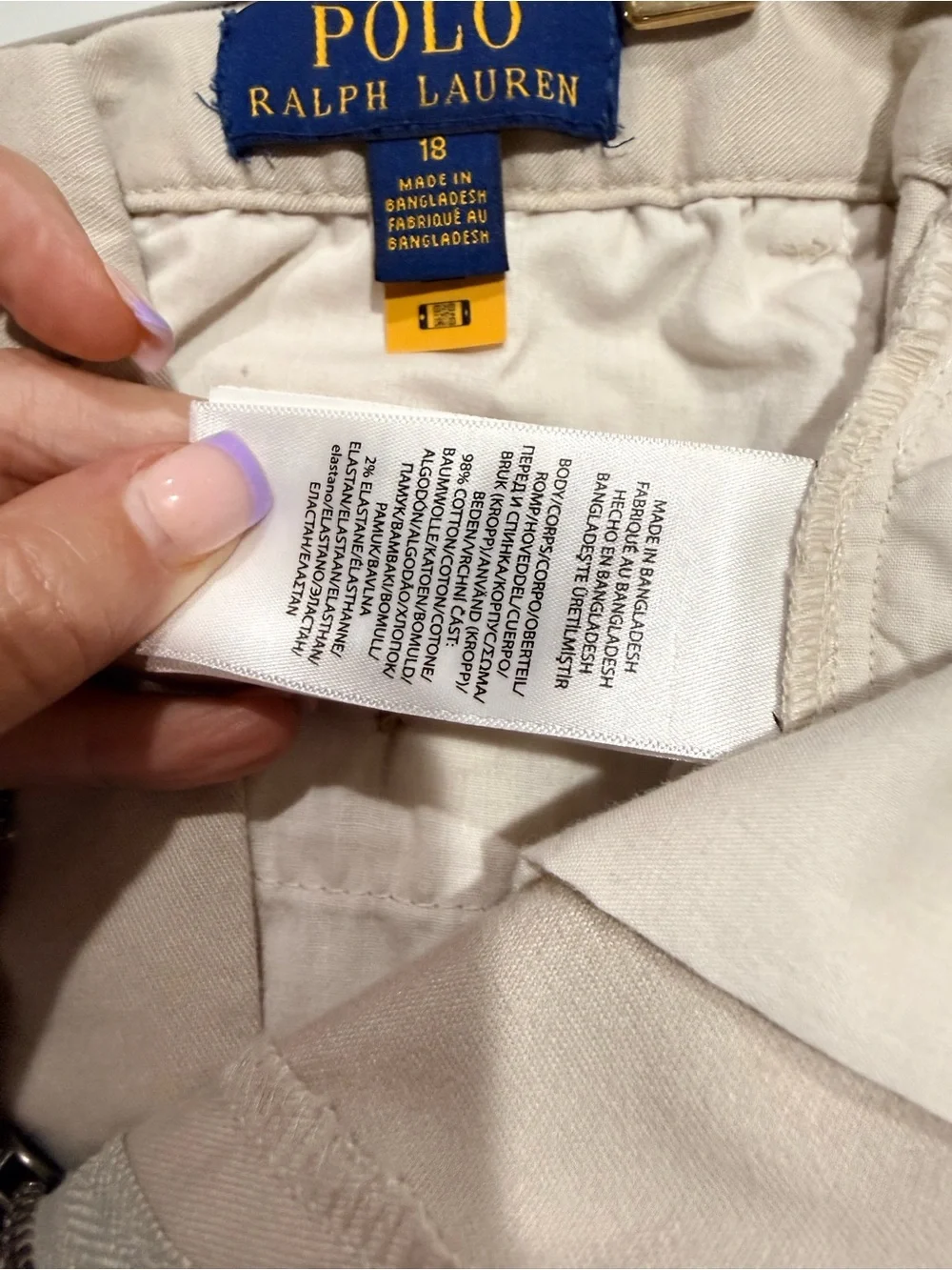 Polo Ralph Lauren Surry Tan 9.5” Classic Chino Shorts Size 18 big kids